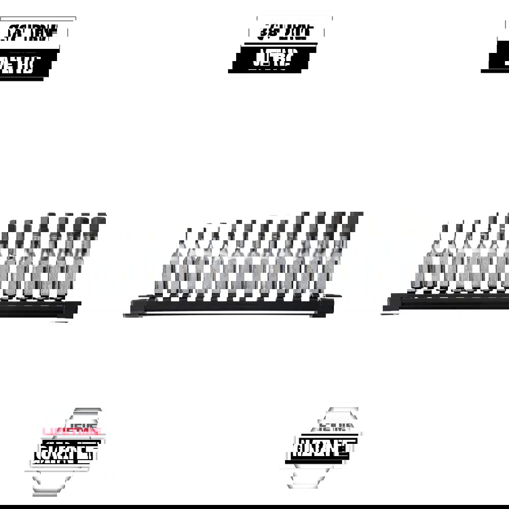 Hex & Torx Bit Socket Sets; Set Type: Hex Bit ; Drive Size: 3/8 ; Minimum Set Hex Size (Metric): 4.0 ; Finish: Chrome ; Maximum Set Hex Size (Metric): 14 ; Measurement Type: Hex
